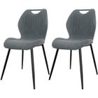 WAFTING Lot de 2 Chaises de Salle à Manger, Chaise de Cuisine, Chaise de salon, Dossier en Tissu et Pieds en Métal, Gris Foncé