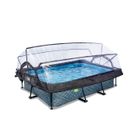 EXIT TOYS Piscine EXIT Stone 220x150x65cm avec pompe filtrante et dôme - grise