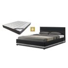 DFM Ensemble JUPITER Lit NOIR 180 + Matelas Voyage 26 cm