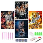 KEESIN 4PCS Diamond Painting 5D, Peinture Diamant Animaux pour Décoration, Broderie Diamant Kit Complet, Outils de Diamant painting Inclus