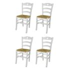 T M C S Tommychairs - Set 4 Chaises CUORE avec structure en bois de hêtre vieilli à la main et assise en paille
