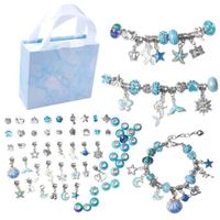 Bracelet Fille - SWONUK - Kit de Fabrication de Bracelet Loisirs Créatif Bleu - 60 pcs