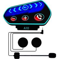 Casque Moto Bluetooth Kit Main Libre écouteur, Interphone pour Casque Bluetooth 5.0 Contrôler des Appels, écouter de la A292