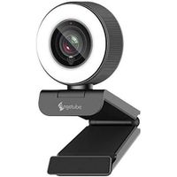Angetube Streaming Webcam HD 1080P avec Anneau de lumière, 967 USB PC autofocus Webcam avec Double Microphone, pour PC/Mac