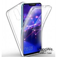 Coque silicone gel fine 360 integrale pour Huawei Mate 20 Lite + verre trempe - TRANSPARENT - HongWe.