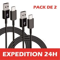 2 Pack Câbles USB Type C Compatible Samsung S20 S20 FE S10 S10 SE S9 S8 A53 A52S A51 A50 A41 A40 Type C Câble - Noir 