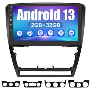 AUTORADIO Junsun Autoradio Android 13 2Go+32Go pour SKODA OCTAVIA (2008-2013), 9''écran Tactile Carplay Android Auto RDS GPS WiFi