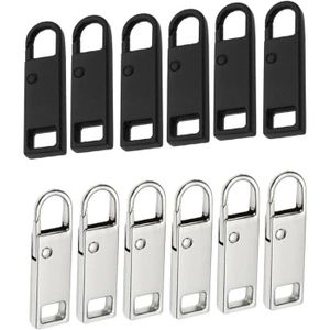 6 Pièces Tirette Pour Fermeture Éclair, Amovible Plastique Llanguette Fermeture Éclair Réparation De Fermeture à Glissière Pour Bagages Pour Vêtements Vestes Valise Sac à Main Sac à Dos (Noir
