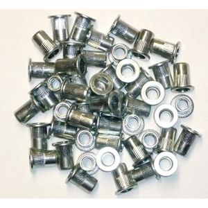 25x Écrous à Bois M8 X 20 Mm – Insert Fileté Pour Meuble – Vis Hexagonale Finition Zinc Jaune (Type E, UH0820)