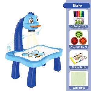 TABLE A DESSIN Dessin - Graphisme,Planche à dessin avec projecteur LED pour enfants,Table de peinture,bureau,apprentissage éducatif - Type Blue