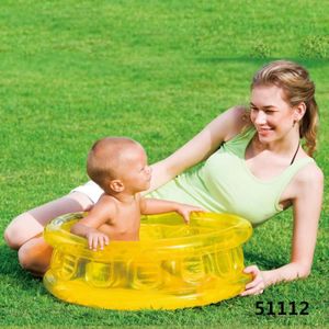 PATAUGEOIRE 64*25 cm jaune Piscine Gonflable Pataugeoire Easy pour Enfants Adultes familles fêtes Vacances d'été avec de l'eau des balles