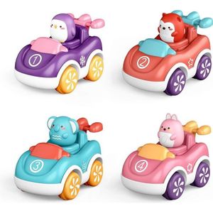 4PCS Voitures de dessin animé d'animaux pour les tout-petits 1 2 3, Jouets  pour tout-petit garçon et fille de 1 an, Cadeaux pour garçon de 1 an, Jouets pour bébé 12-36 mois