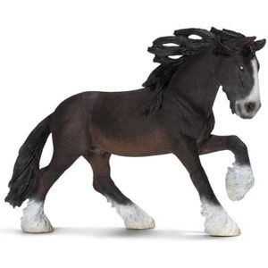 FIGURINE - PERSONNAGE Figurine Schleich - Etalon Shire - Animal de la ferme - Noir, blanc et marron