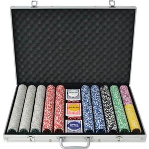 MALETTE POKER vidaXL Jeu de poker avec 1000 jetons Laser Alumini