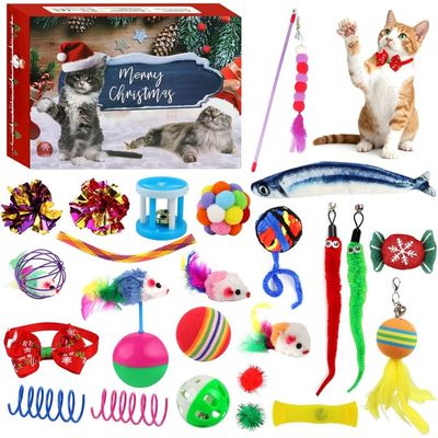 Calendrier De L'Avent 2025 Pour Chat - 24 Jouets Interactifs (plumes, Cloches, Souris...) - Cadeau De Noël Pour Chaton