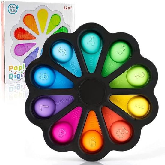it Fidget Toys ouet Sensoriel Anti Stress en Silicone à Presser pour Calmer et Améliorer la Concentration Pop Bubble Sensory Fidget Toys Blanche RBSFL Pop Anti Stress Child 
