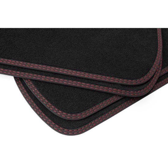 Fundas Cubre Asientos Tacto Piel Para Kia K3 2024 Negro Costura Roja