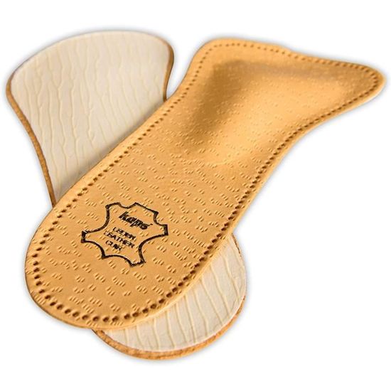 Semelles Orthopédiques Kaps 3/4 | Soutien Voûte Plantaire | Cuir De Mouton | Anti-douleur Avant-pied | Taille 37 EU