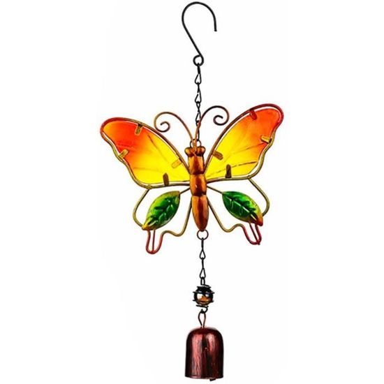 Carillon à Vent En Verre De Mer - Son Relaxant Naturel - Déco Jardin, Patio, Balcon - 30 X 45 Cm - Artisanal En Bois Et Verre Sablé