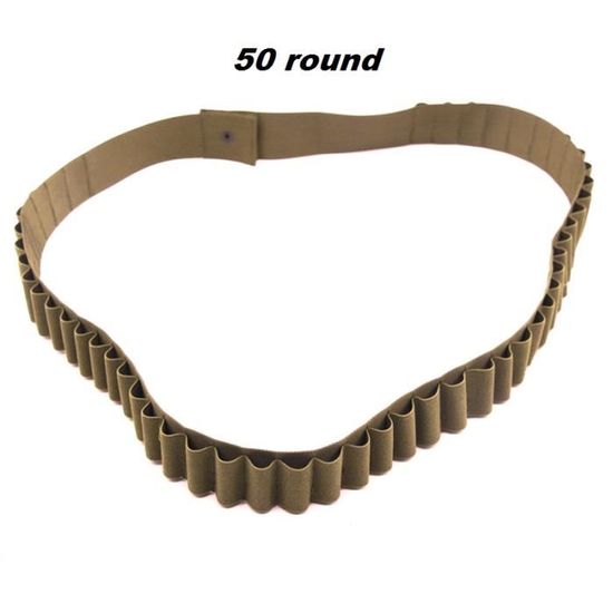 Bandoulière/ceinture Tactique Pour 50 Cartouches Calibre 12 - En Nylon Noir Imperméable