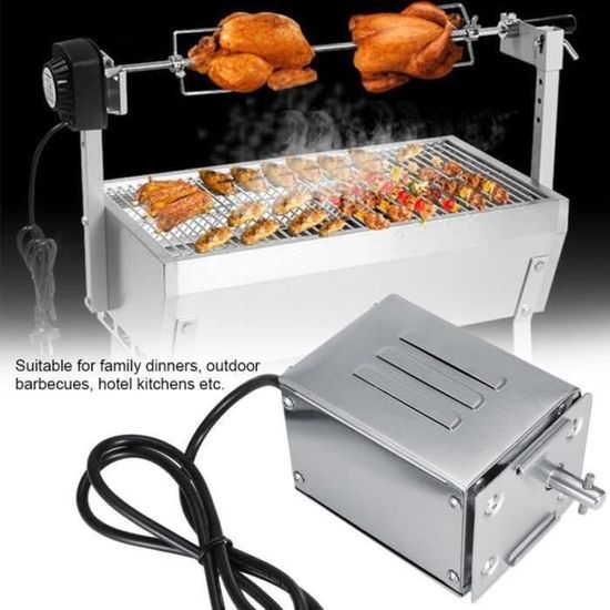 Moteur De Rôtissoire électrique QWORK FD801B - Silencieux, Jusqu'à 6 Kg - Pour Barbecue, Cuisson Extérieure - 10