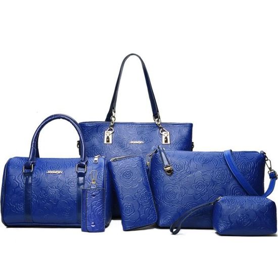 Sac à Main Femme à Motifs Fleuris - Bandoulière - Simili Cuir Noir - Neuf Avec étiquettes
