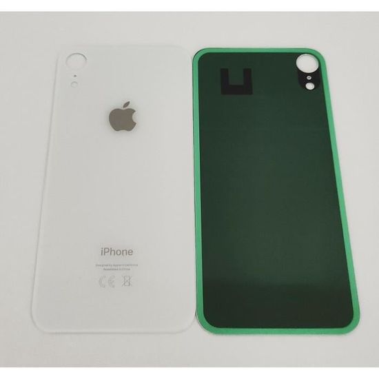 Vitre Arrière IPhone (8 à 12) Avec Logo CE Et Gros Trou - Blanc