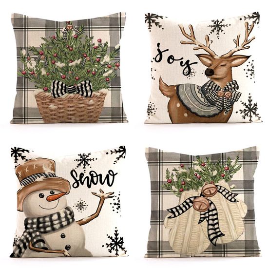 Housse De Coussin Noël Rectangulaire 30x50 Cm - Motif Sapin, Fermeture éclair - Décoration Salon, Canapé, Lit