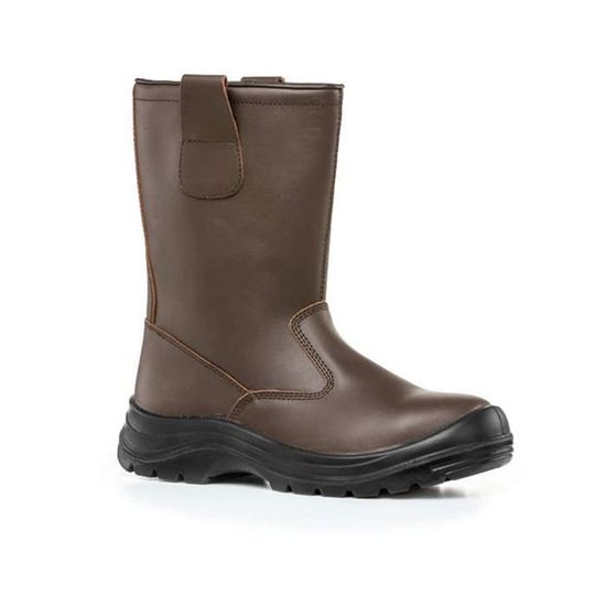 Botte De Sécurité Pyroxite S3 SRC Coverguard – Cuir Marron Non Fourrée – Embout Acier Antidérapante