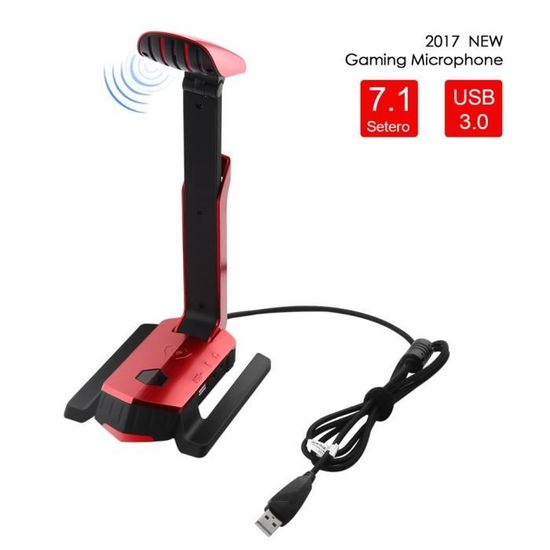 KLIM Voice Microphone à Pied USB Pour Ordinateur - Rouge - Accessoire