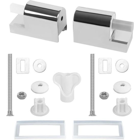 Lot de 2 fixations universelles pour abattant de WC, fixations pour abattant de WC à charnière
