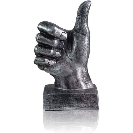 Sculpture Main Pouce Levé Or – Statue Doigt Motivante En Résine, Déco Bureau Et Maison, Signe De Succès Et Positivité