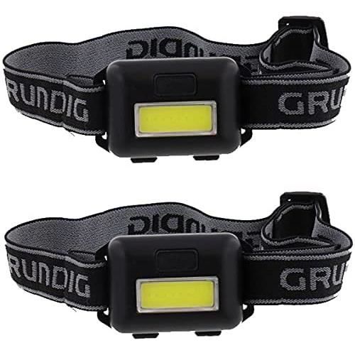 Lampe Frontale Puissante LED - Lot de 2 Pieces, Ultra Compact, Idéale pour Camping, Sport, Bricolage, lecture, 3 piles AAA (non four