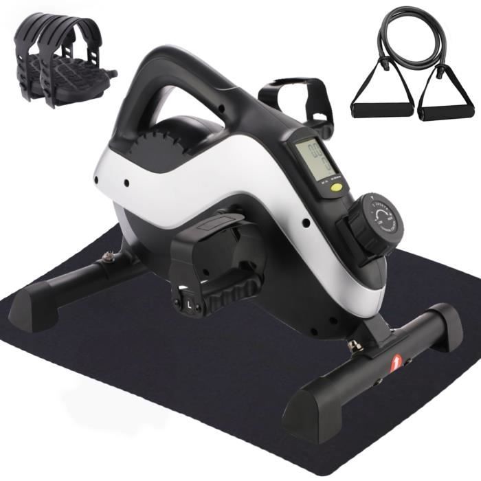 Vélo semi-allongé Vélo d'appartement Couché Magnétique-8 Niveaux Résistance/Support de Tablette/Capteurs de Pouls-Gris-ANCHEER