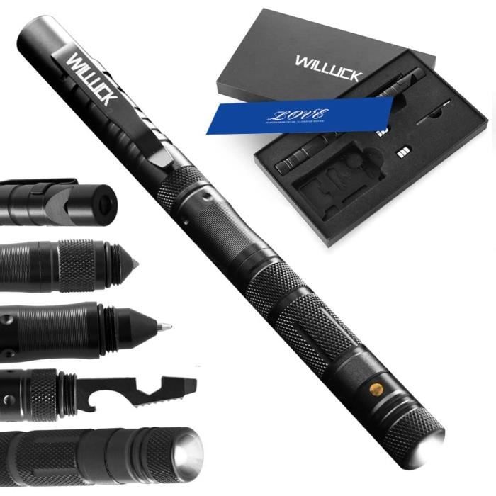 Stillcool® Tactical Pen Self Defense,stylo d'auto-défense, lampe de poche LED,outil de survie en plein air