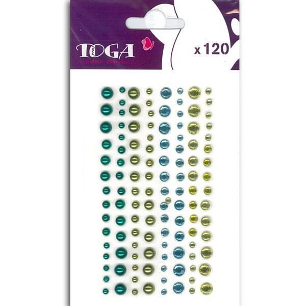TOGA 120 Strass Et Perles Bleu & Vert