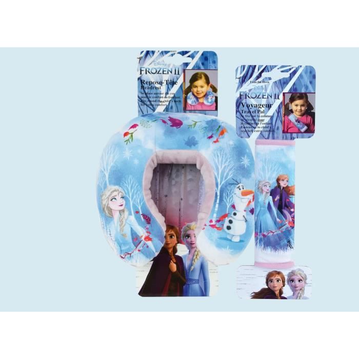 Ensemble Voyage : Protège ceinture + Tour de cou DISNEY Reine des Neiges