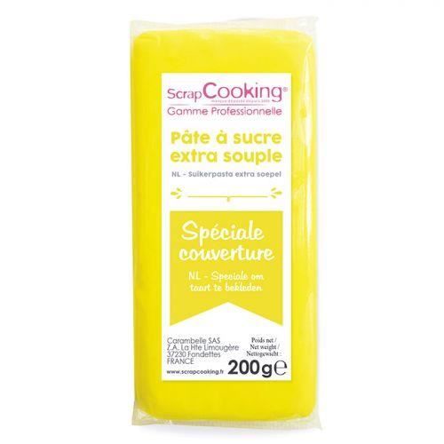 Pâte d'amande extra souple jaune Recouvrez tous vos gâteaux avec cette pâte à sucre extra souple de couleur jaune, spéciale