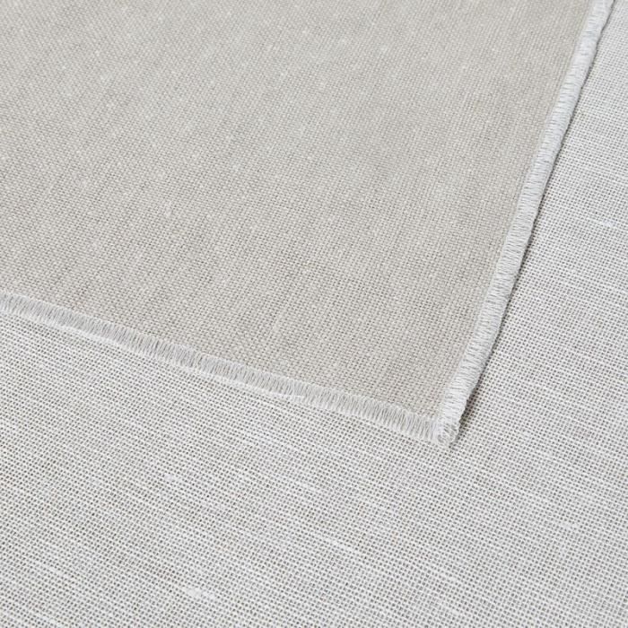 Nappe blanc/lin naturel carrée coton et lin 145x145 - Piana