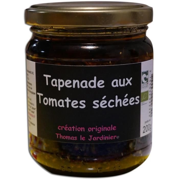 Tapenade aux tomates séchées Bio 200 g Thomas le Jardinier, producteur et transformateur, à Cuiza, Aude-11, France Tartinez la tape