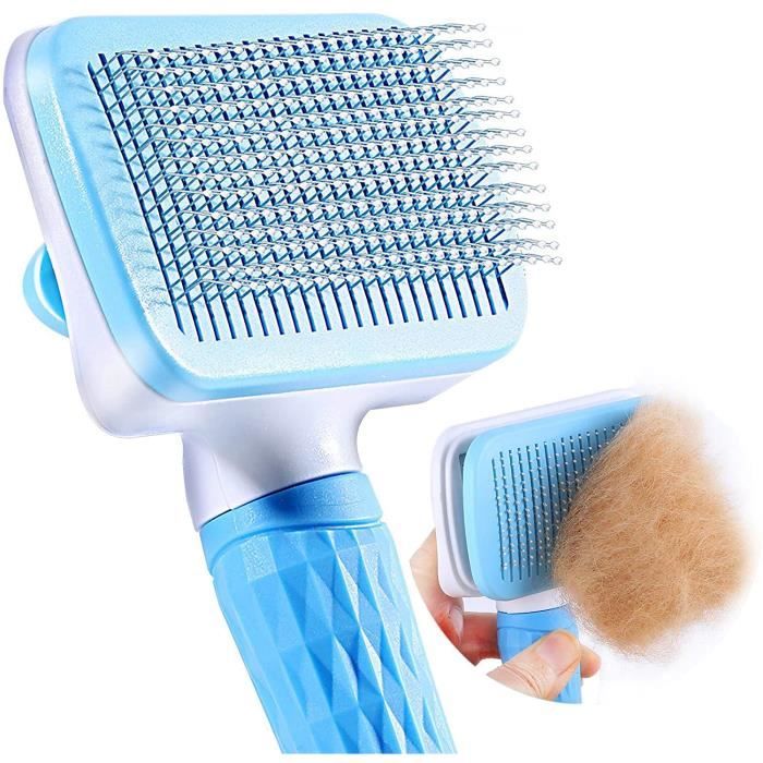 ACE2ACE Brosse Chiens Chats, Autonettoyante Brosse poils morts pour chat chien, Enlèvement Efficace jusqu'à 95% des Poils Morts et P