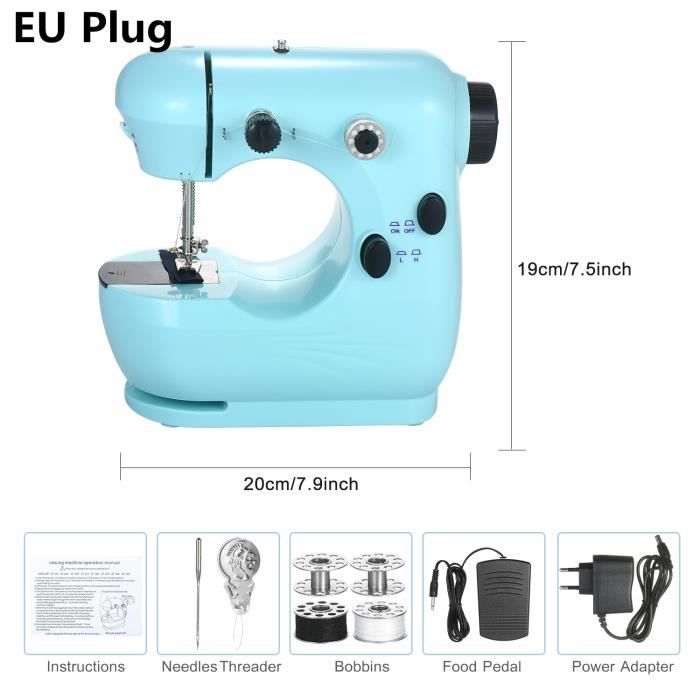 MACHINE A COUDRE,Machine à coudre électrique pour ménage voyage débutant bricolage masque facial 2 vitesses Double - EU Plug #B