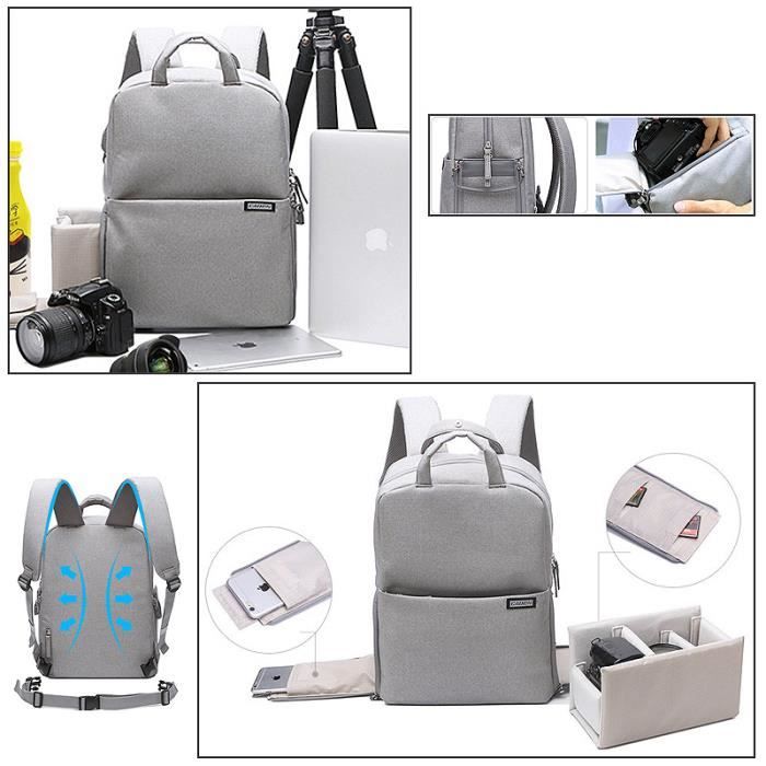 Sac à Dos Caméra Appareil Photo Objectif PC Ordinateur Portable Tablette GY