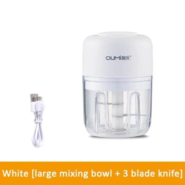 Hachoir manuel,Mini presse électrique de broyeur de broyeur de légume d'ail de nourriture pour le processeur - Type 250ml white #D