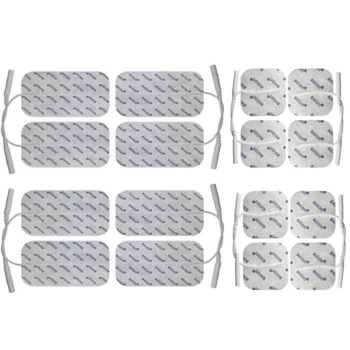 Axion - set de 16 électrodes 8 x 10*5 cm + 8 x 5*5 cm - uniquement compatible avec les appareils utilisant une fiche de 2 mm