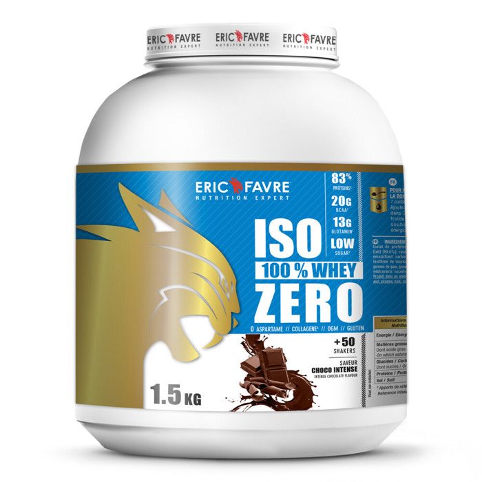 Proteines iso zero 100% whey saveur choco intense 1,5 kilos Eric Favre