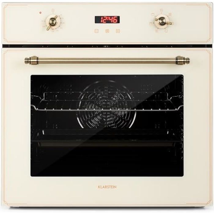 Klarstein Elizabeth four encastrable design rétro 6 fonctions 50-250 ° C crème
