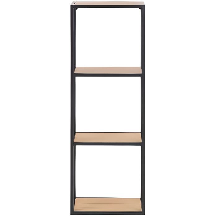 Miliboo - Colonne murale industrielle métal et bois H108 cm TRESCA