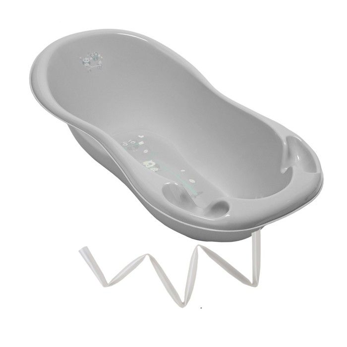 Baignoire bébé thermomètre Gris Owls 86 cm + Tuyau