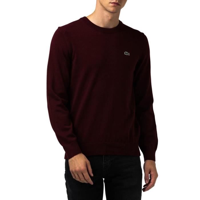 Pull Lacose Tricot Bordeaux pour Homme